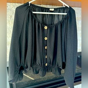 Off the shoulder top with buttons